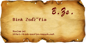 Bink Zsófia névjegykártya